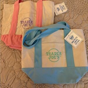 Mini Trader Joe’s pastel canvas bags